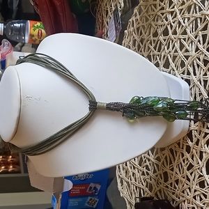 gorgeous leather chain beaded necklace